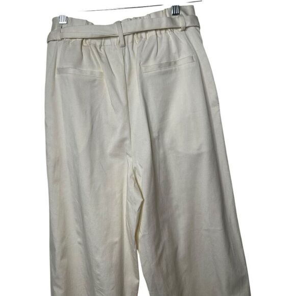 Aiifos Pauline Pants Size S High Rise Pleated Off-White Tie Waist Neutral - Picture 8 of 12